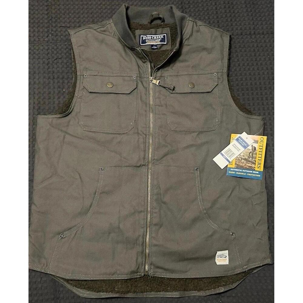 Bass Creek Outfitters Duck Canvas Outdoor Fishing Hunting Hiking Vest Medium